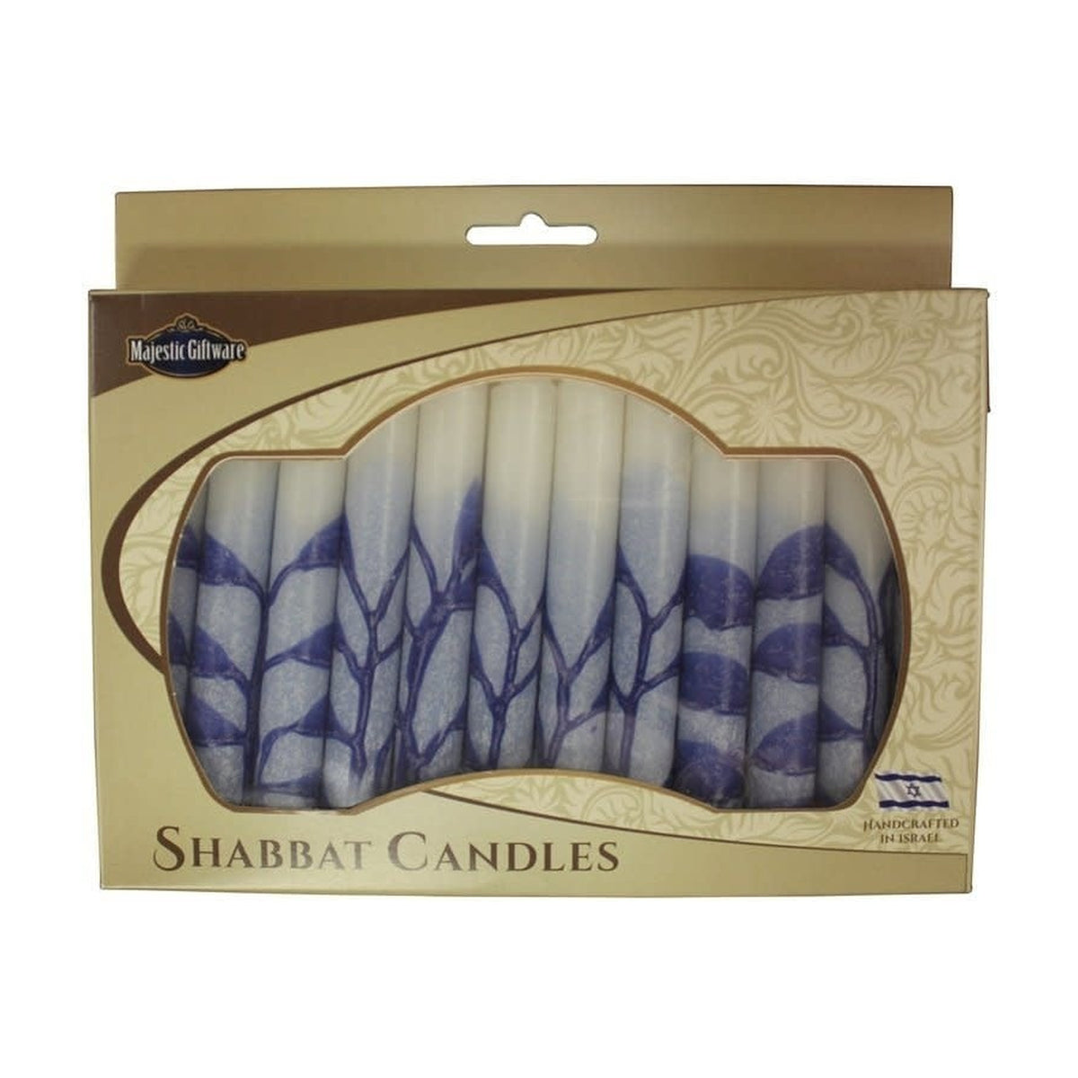 Safed Shabbat Candle - Tree Blue - 5.5"