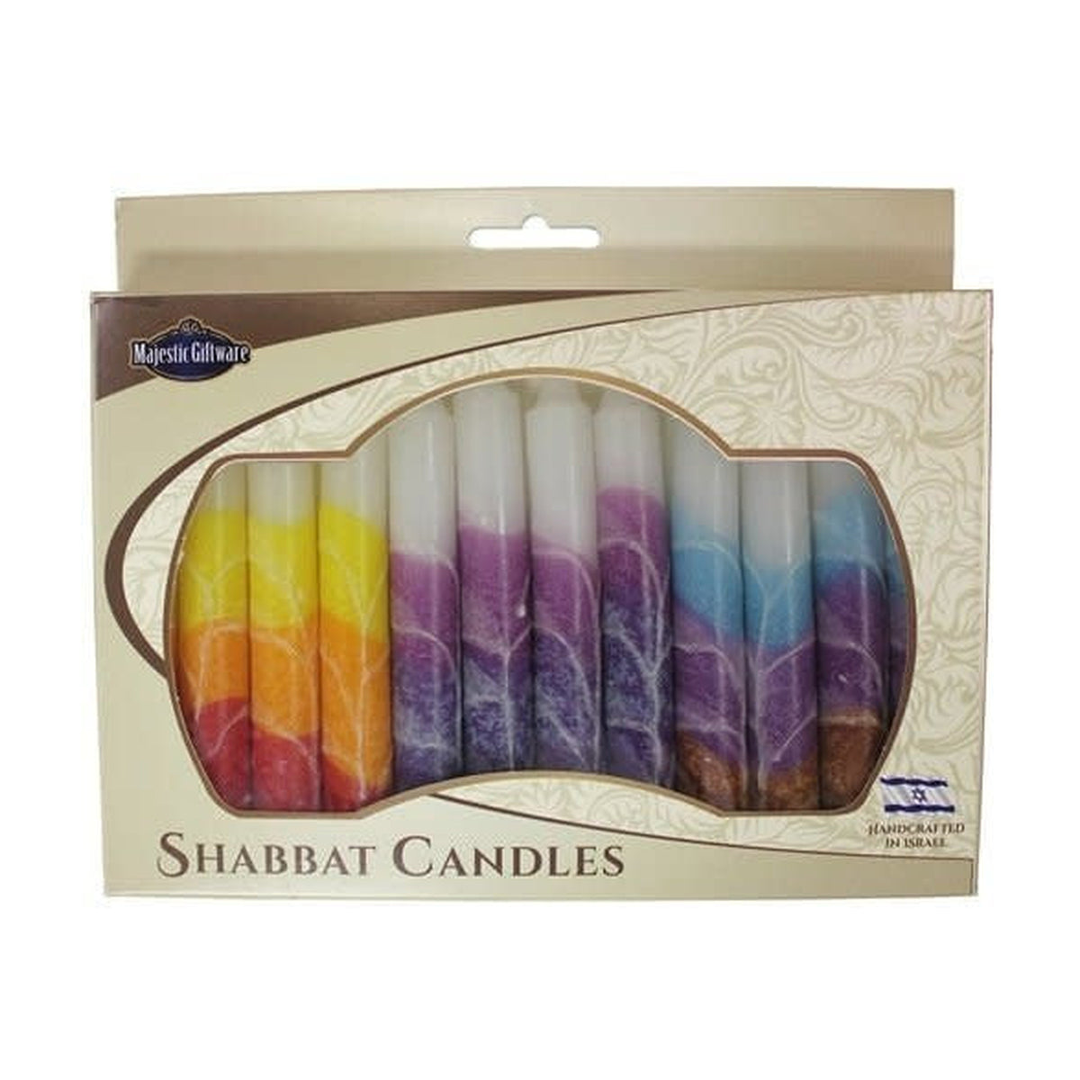 Safed Shabbat Candle - White Mix - 5.5"