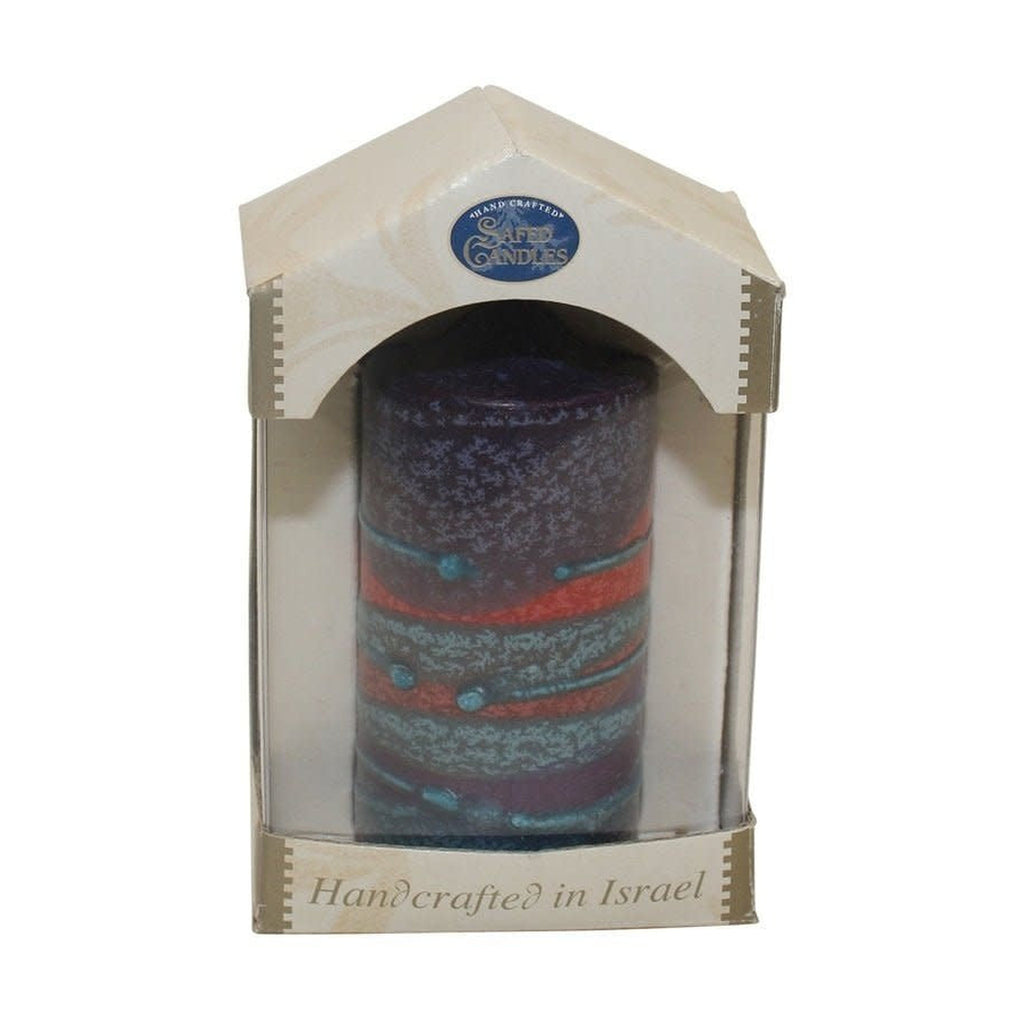 Safed Pillar Havdallah Candle Sunrise Purple Large 3"X6" #SC-SRPL-P (SRP-P3X6)- BOX 54,55,56