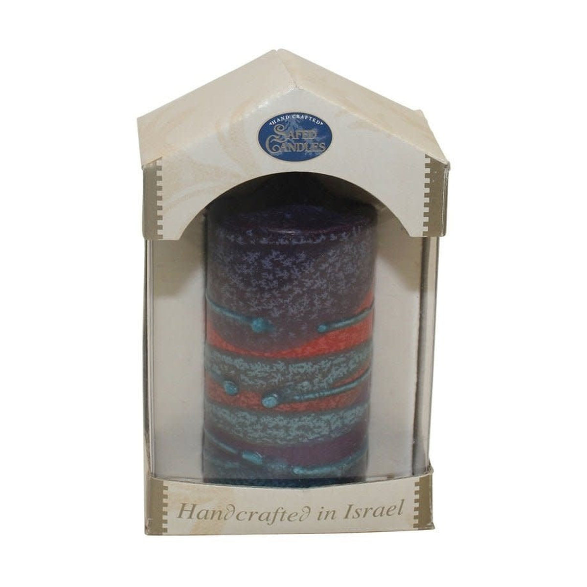 Safed Pillar Havdallah Candle Sunrise Purple Large 3"X6" #SC-SRPL-P (SRP-P3X6)- BOX 54,55,56