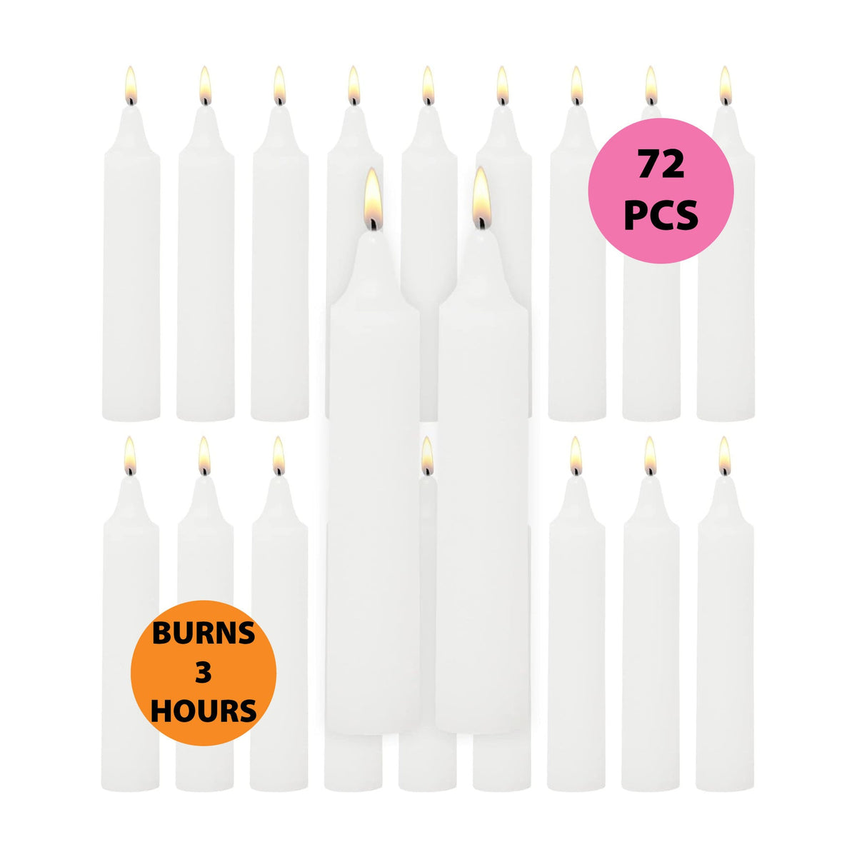 Shabbat & Yom Tov Candles, 72-pack