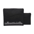 Tallit and Tefillin Cover, Black PU Jerusalem, Silver Embossed Letters