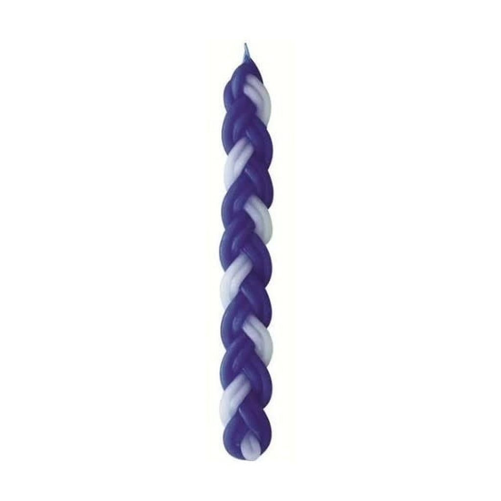 Havdallah Candle, Braided, Blue and White
