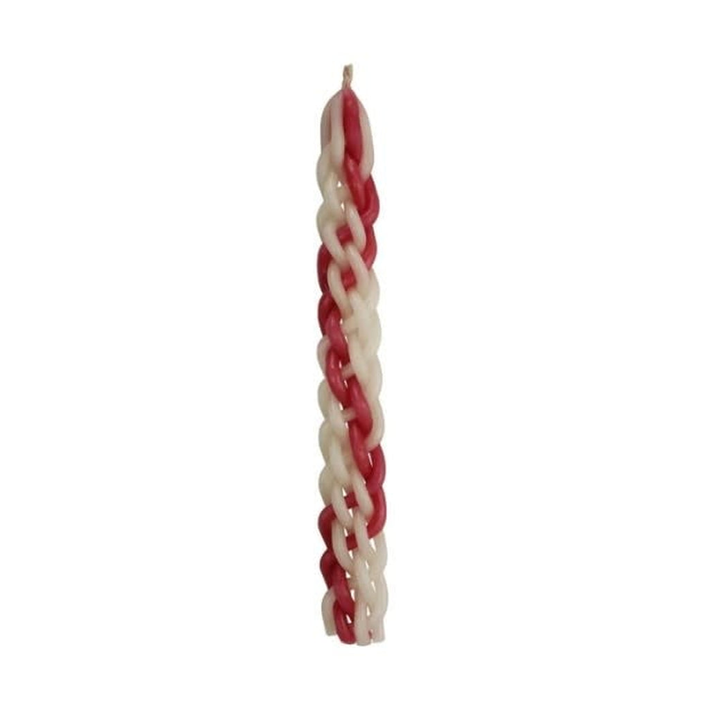 Havdallah Candle Shiny Pink/White (Tzivoni)