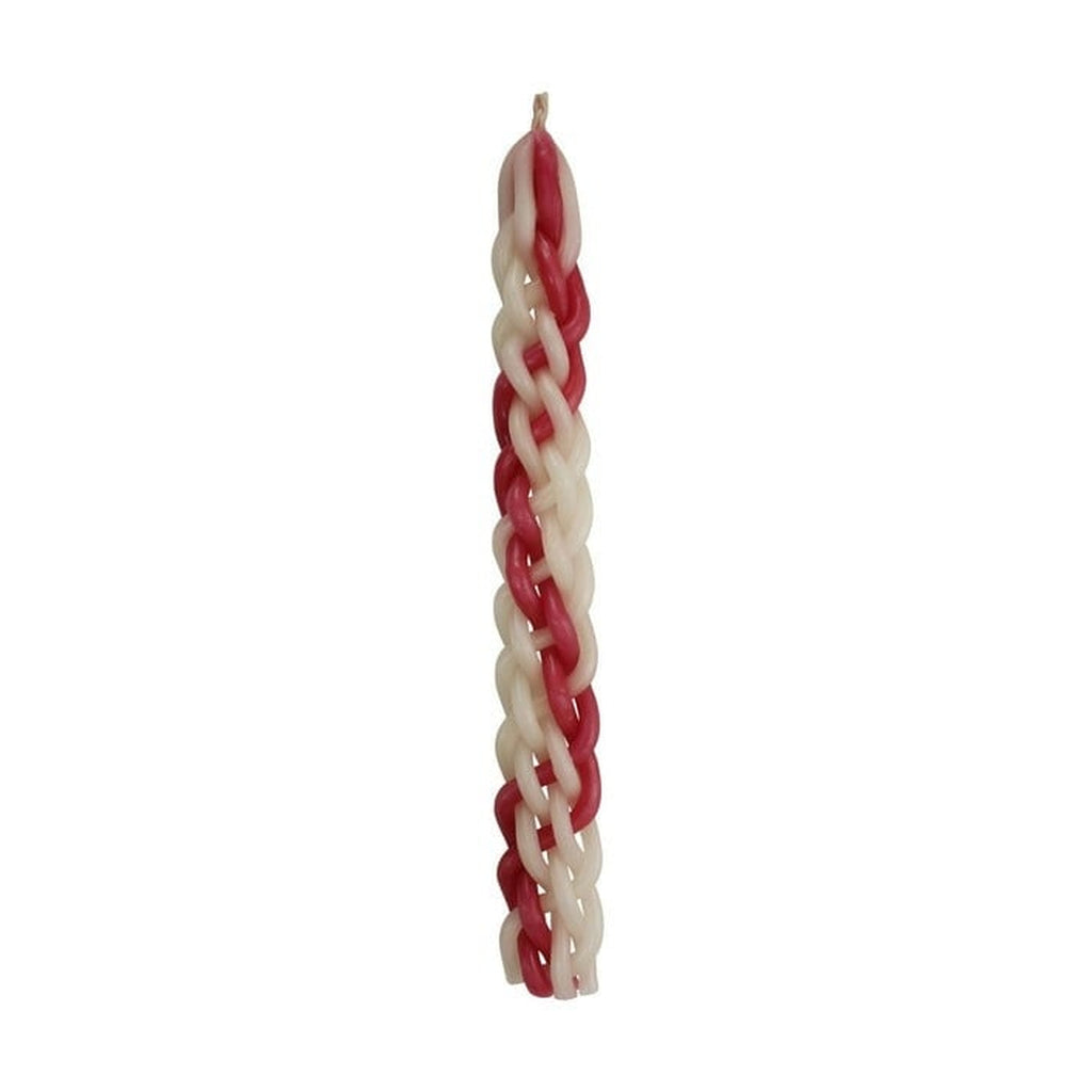 Havdallah Candle Shiny Pink/White (Tzivoni)