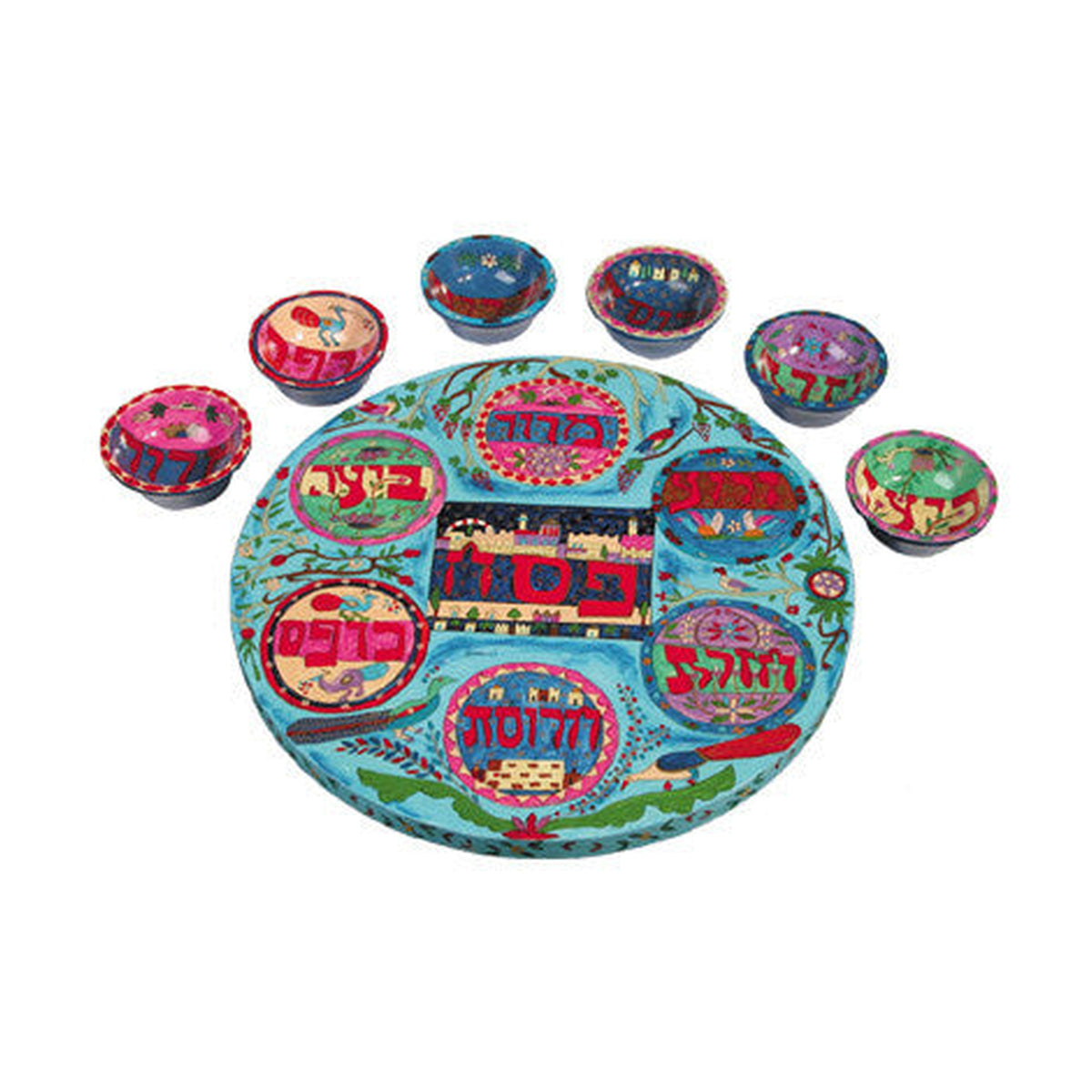 Seder Plate, Handpainted Wood