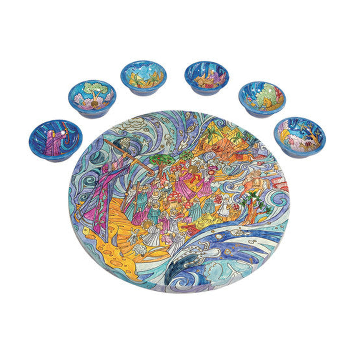 Seder Plate, Handpainted Wood