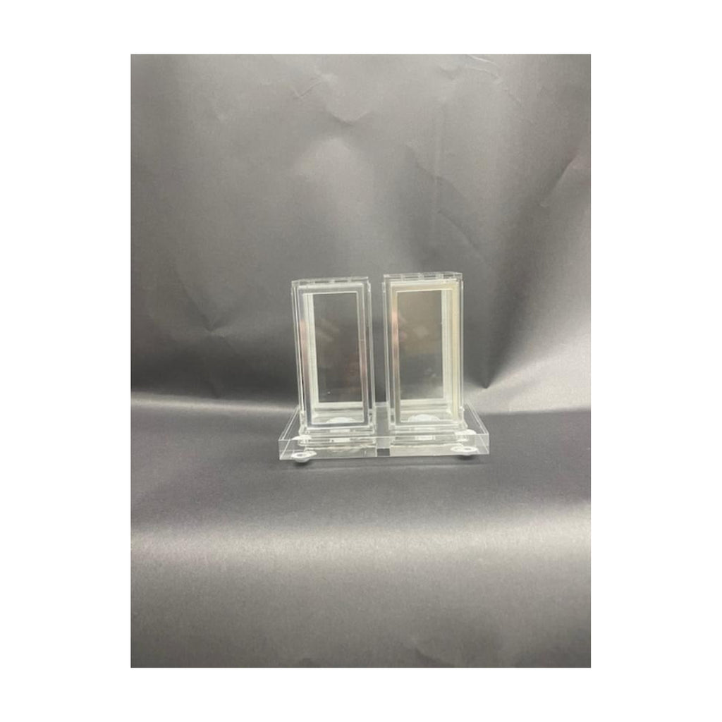 Salt and Pepper Shakers, Acrylic, Silver Trim