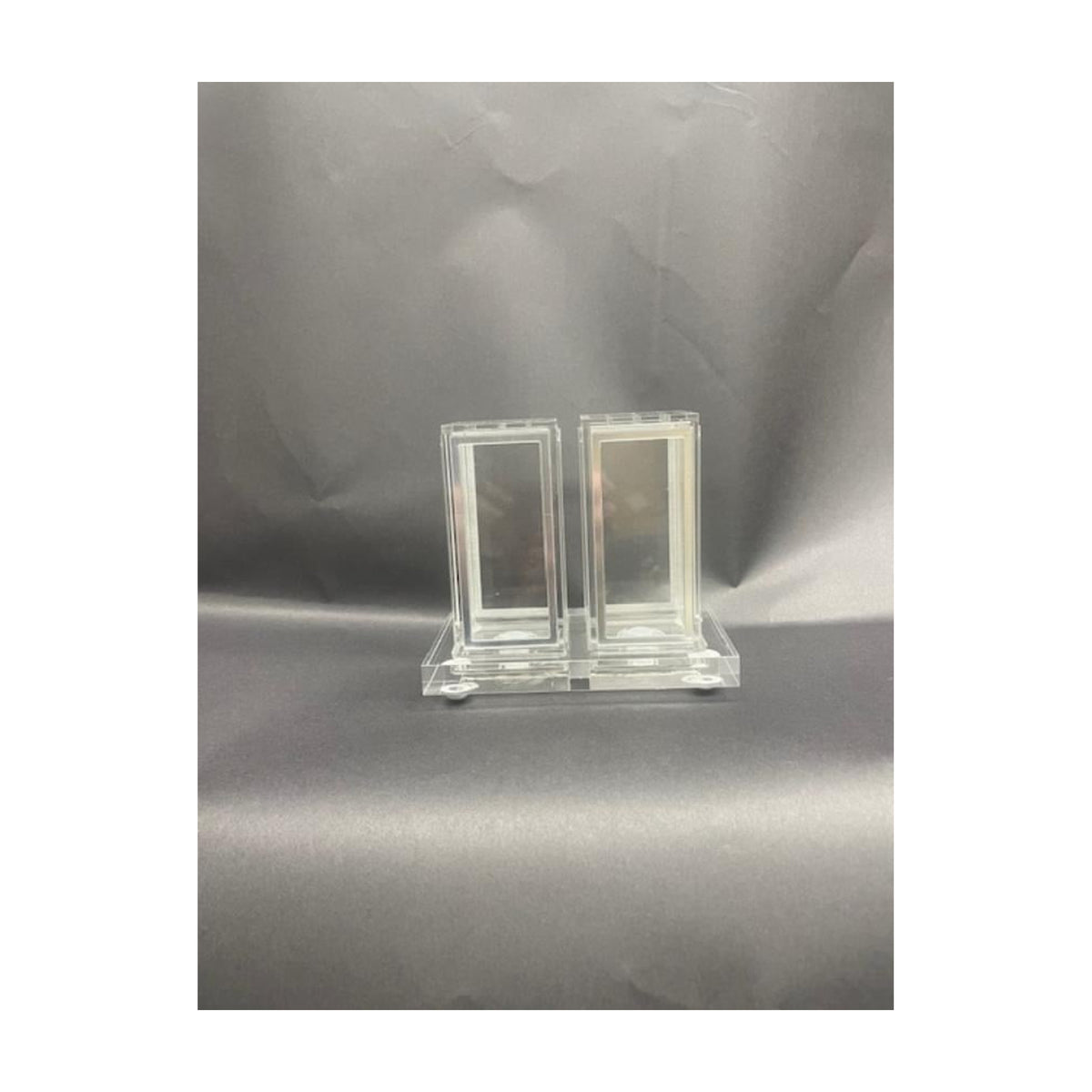 Salt and Pepper Shakers, Acrylic, Silver Trim