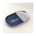 Silver & Navy Ceramic Shabbat Serving Tray