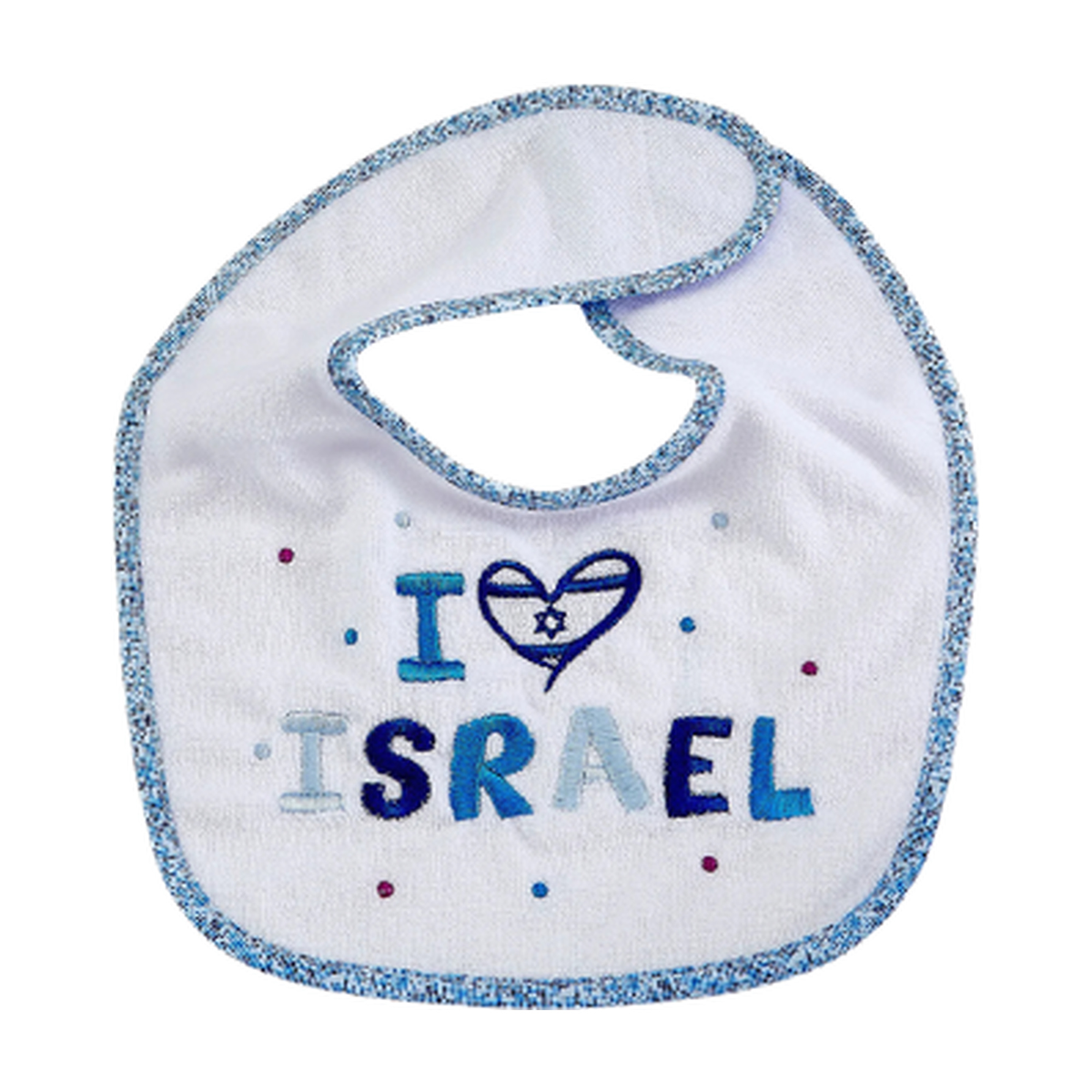 'I Love Israel'' Embroidered Bib