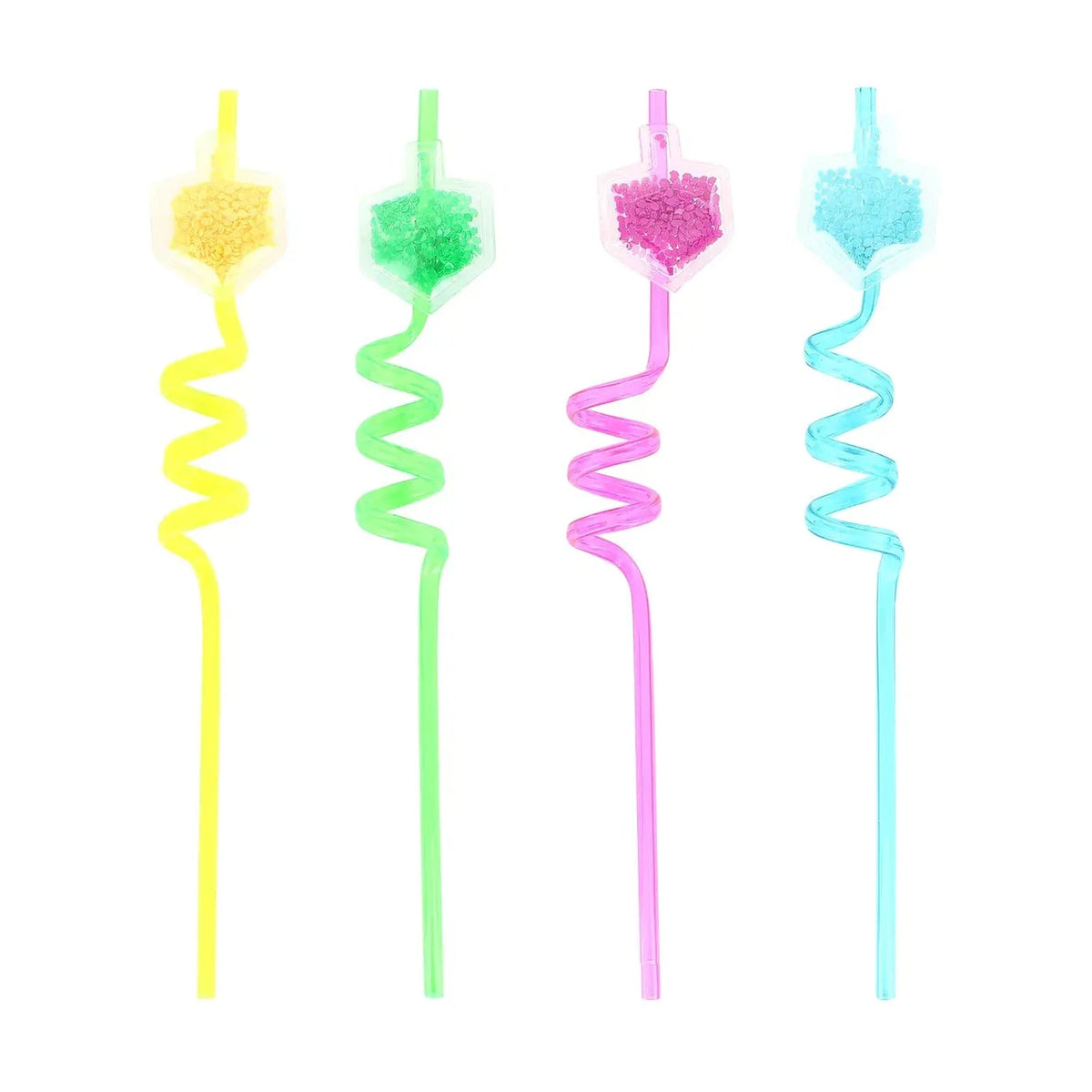 Dreidel Confetti Chanukah Straws