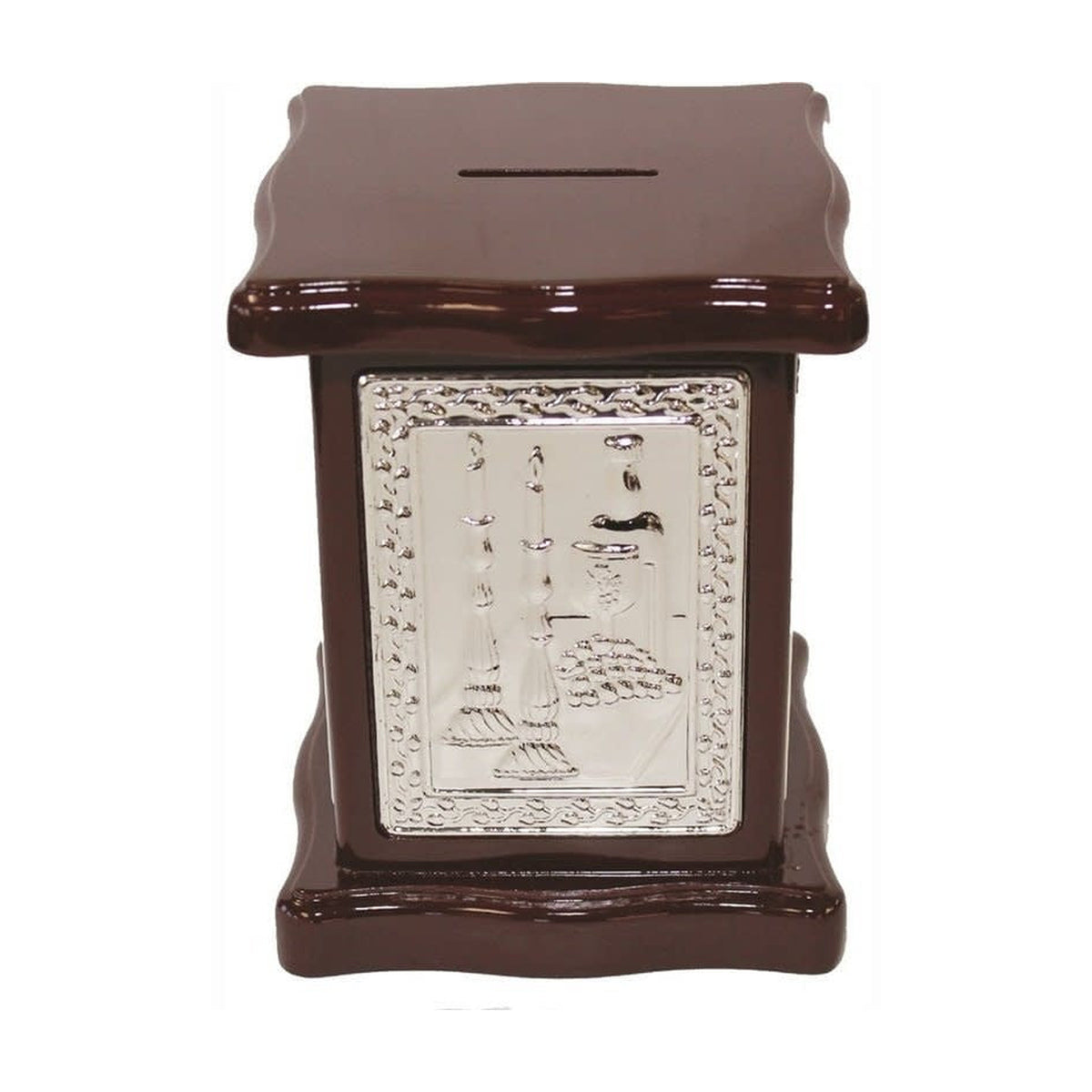 Tzedakah Box with Shabbat Deisng 6" x 4.5"