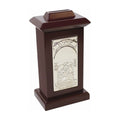 Small Tzedakah Box Cherry Wood and Silver Plated 3.5" x 6.5" x 2.5"