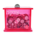 Acrylic Tzedakah Box, Pink with Flowers