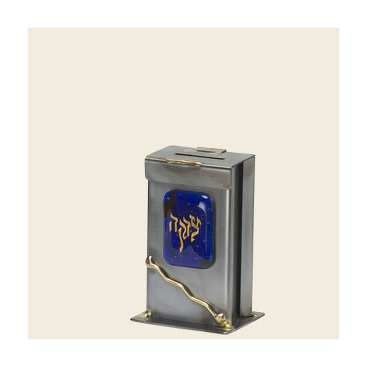 Tzedakah Box with Fused Glass