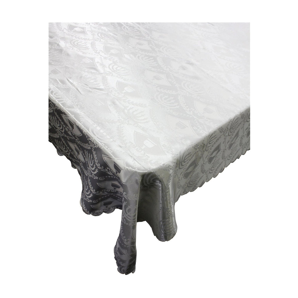 Shabbat & Yom Tov Tablecloth, Stain Resistant, Round, 200cm/79in