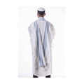 Tallit, Size 18  - Light Blue with Silver