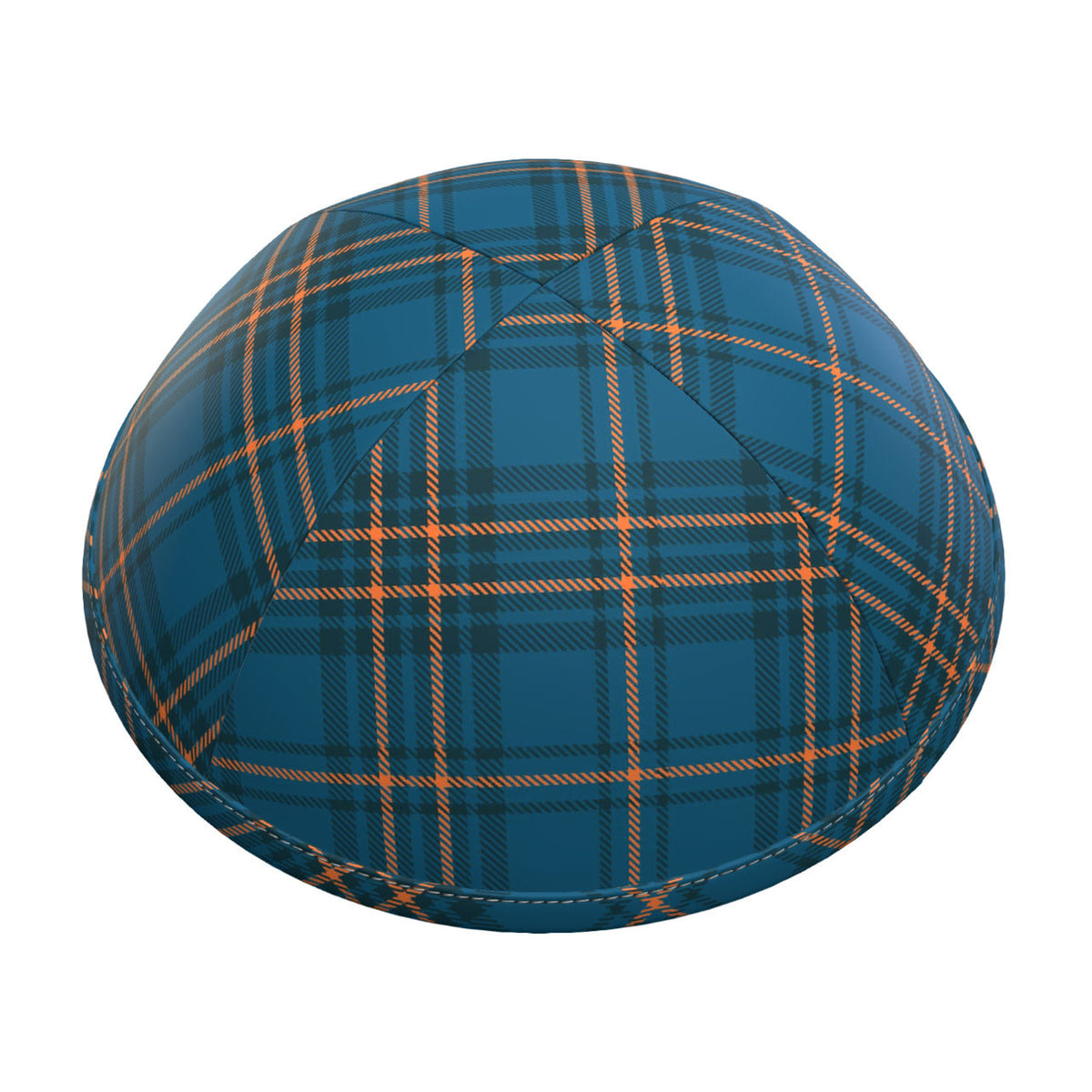 Kippah - Teal and Orange Plaid