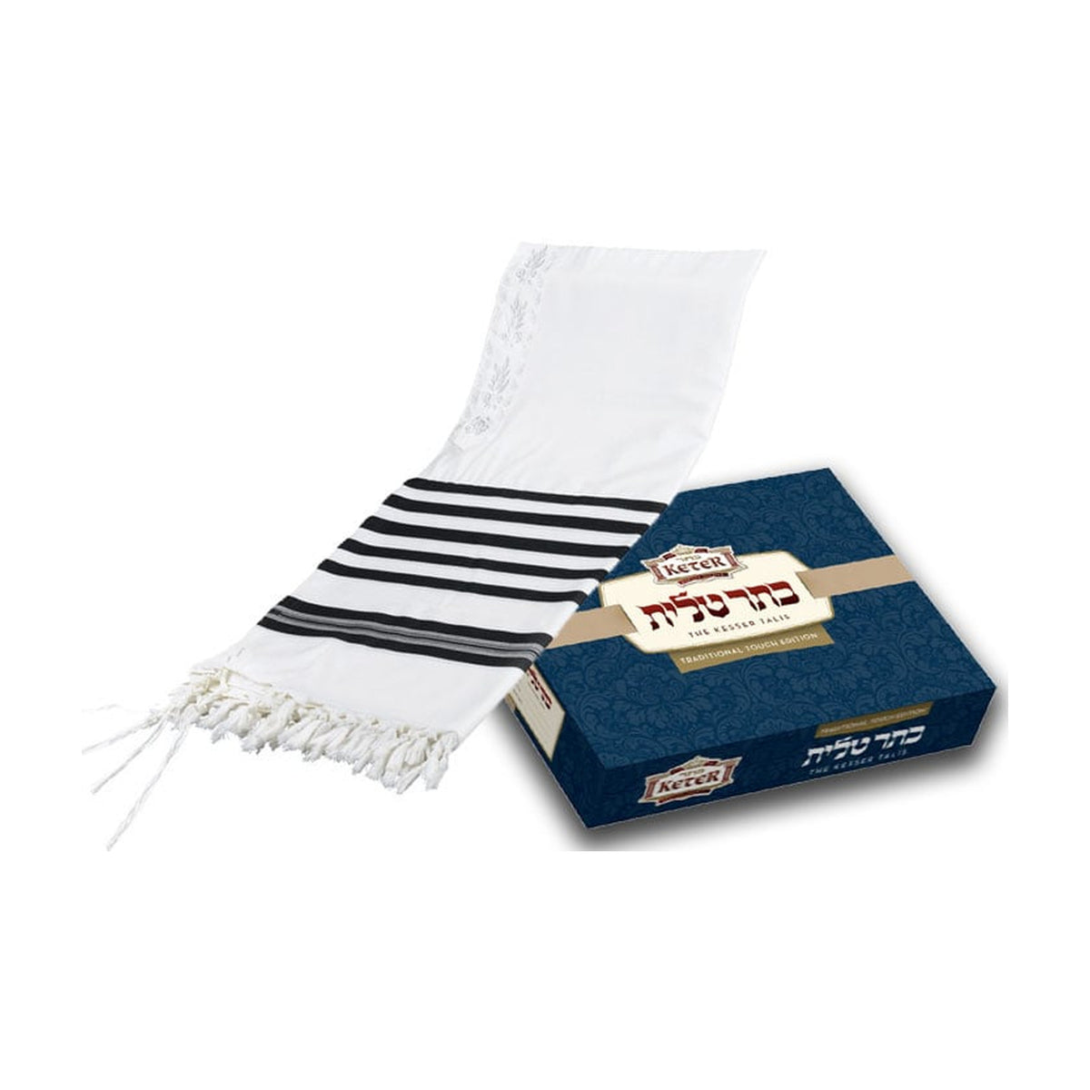 Tallit, Traditional Touch Edition X-Large (63'' x 75'') Ashkenazi Avodat Yad (Handmade) Thick Gauge