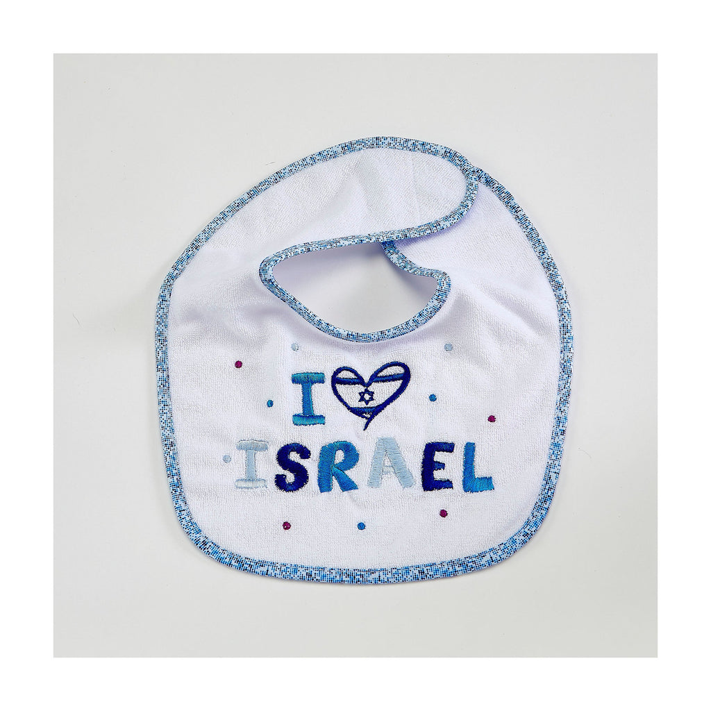 'I Love Israel'' Embroidered Bib