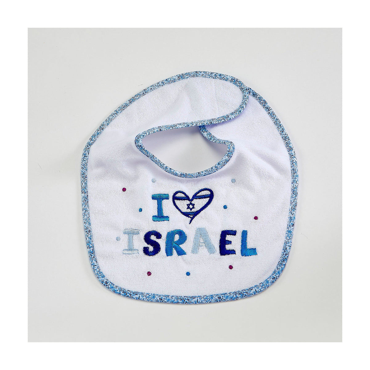 'I Love Israel'' Embroidered Bib