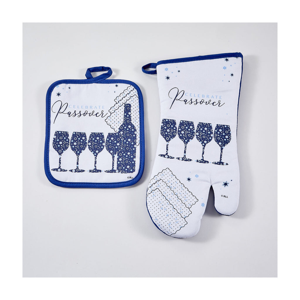 'Passover Mosaic'' 2 Piece Oven Mitt Gift Set