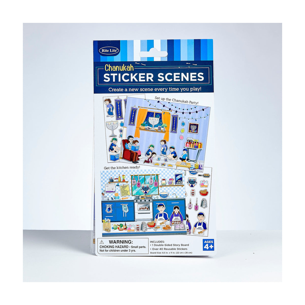 Chanukah Scenes with Reusable Stickers