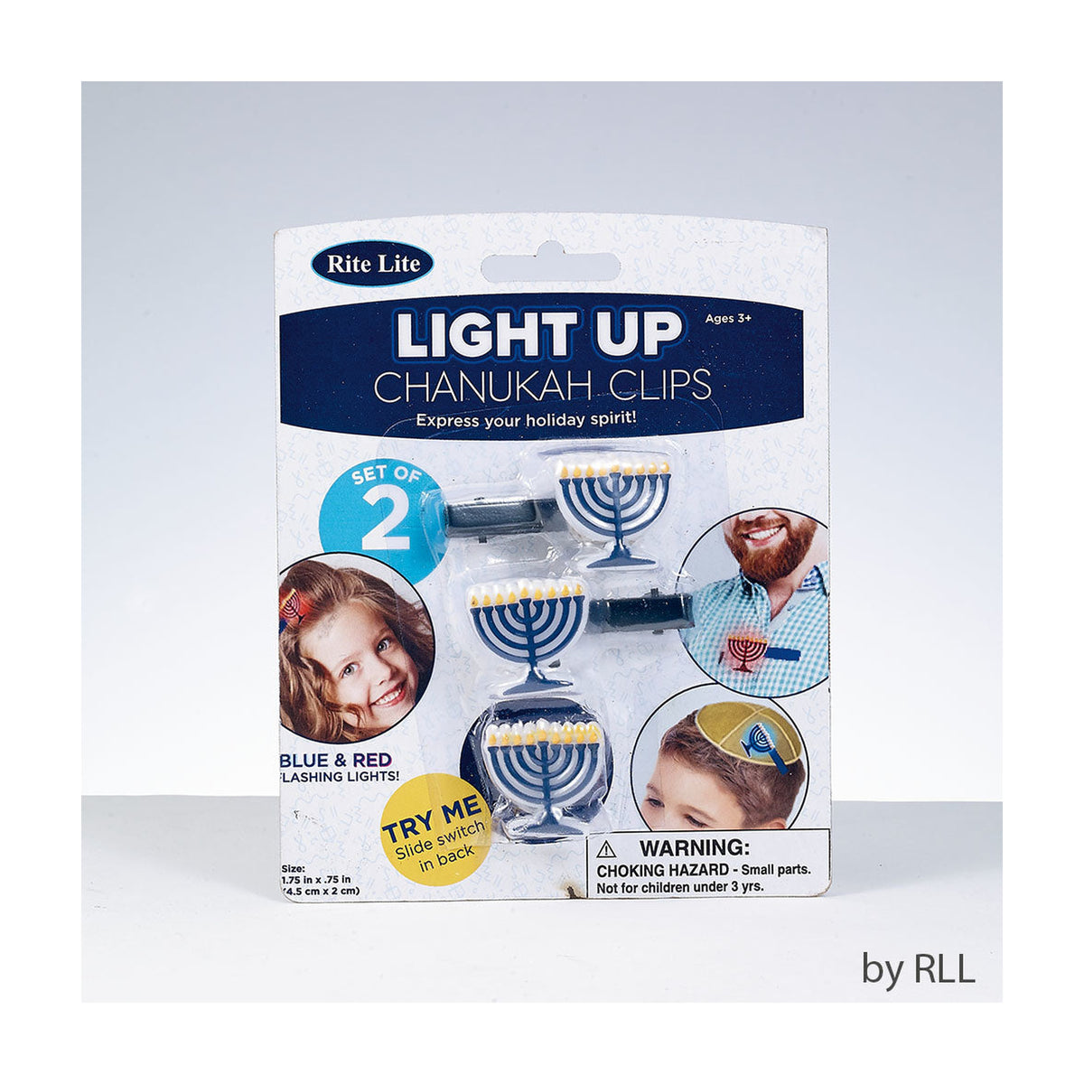 Light-Up Chanukah Clips, 2-Pack
