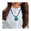 Chanukah Light Up Necklace with Blue and Silver Beads