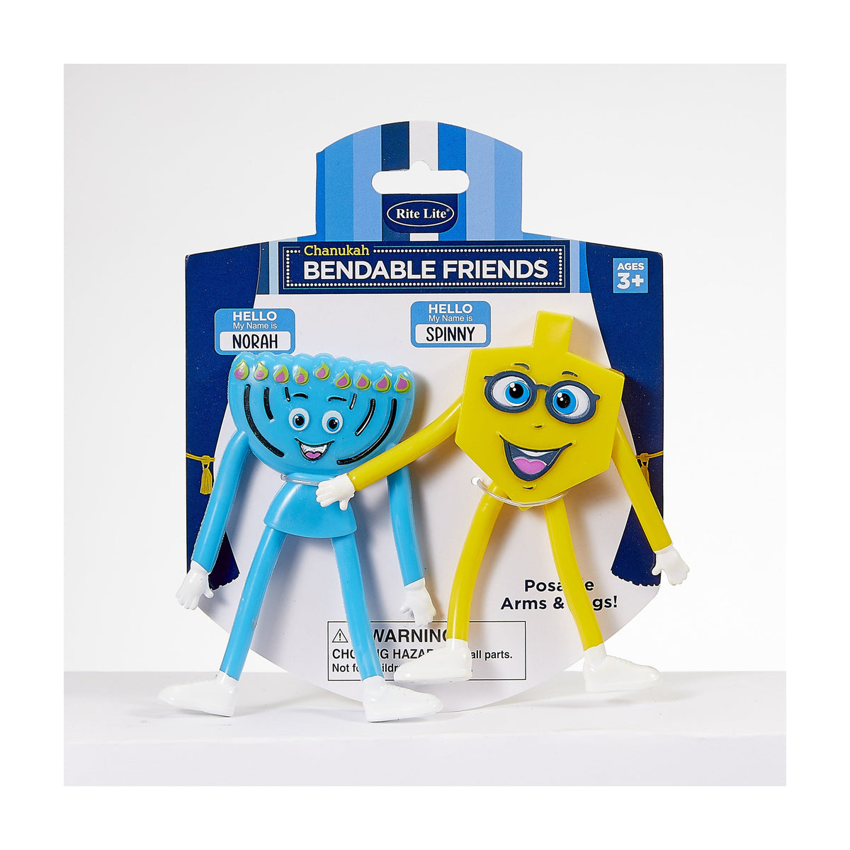 Chanukah Bendable Dreidel and Menorah Friends