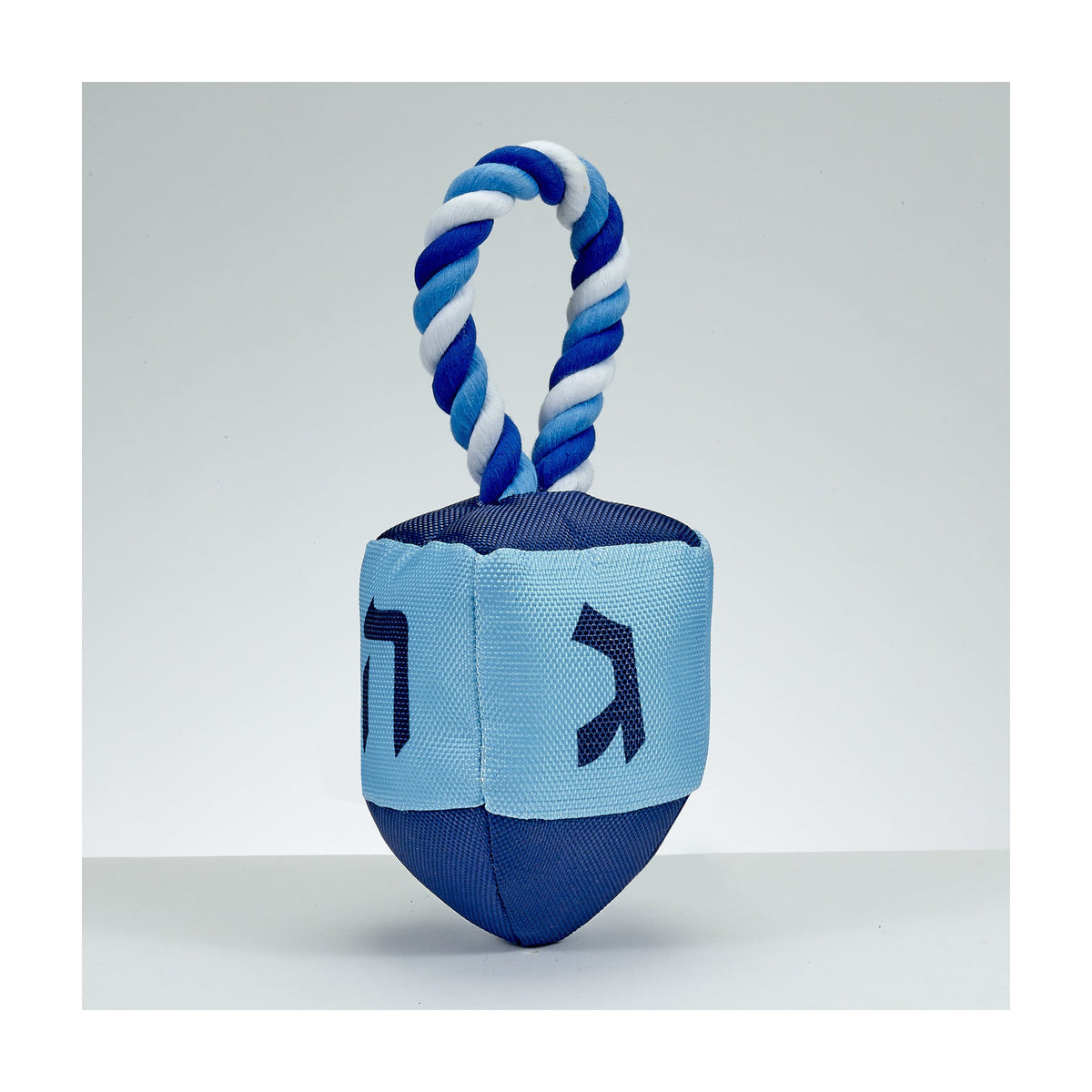 'Chewdaica'' Dreidel Squeaky Dog Toy With Rope