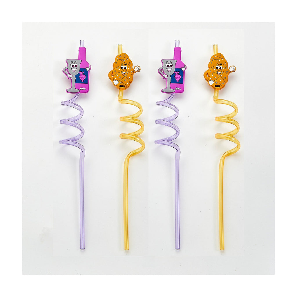 Set of 4 Shabbat Fun Straws