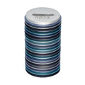 Tzedakah Box, Aluminum Disc Design, Shades of Blue
