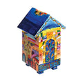 Handpainted Wood Tzedakah Box, Jerusalem Design