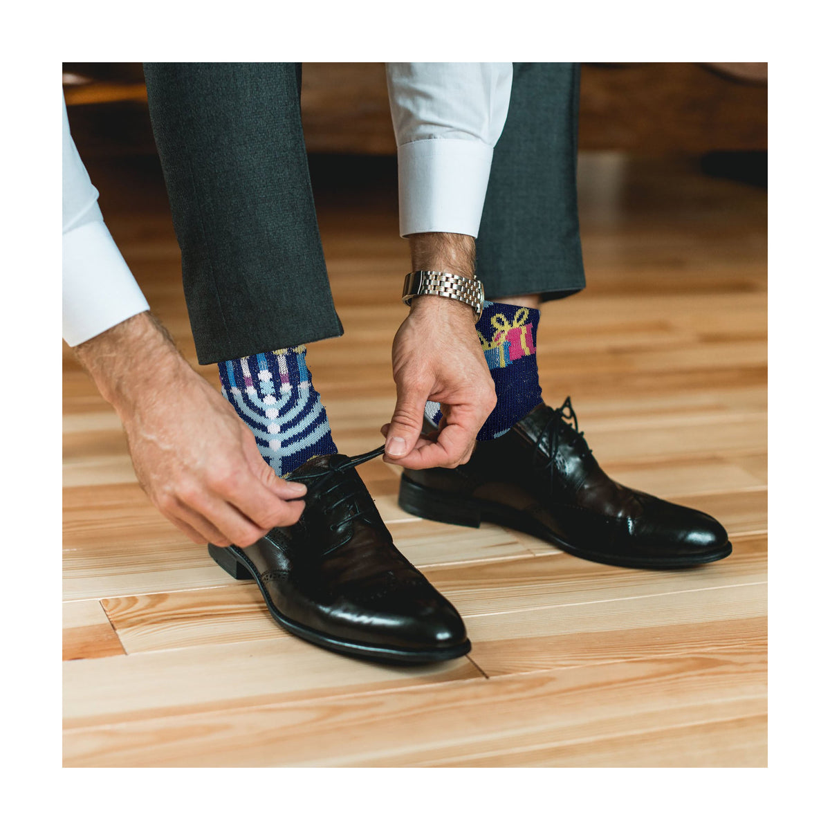 'Ugly Chanukah Sweater'' Adult Crew Socks