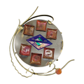Seder Plate, Mixed Metal with Fused Glass