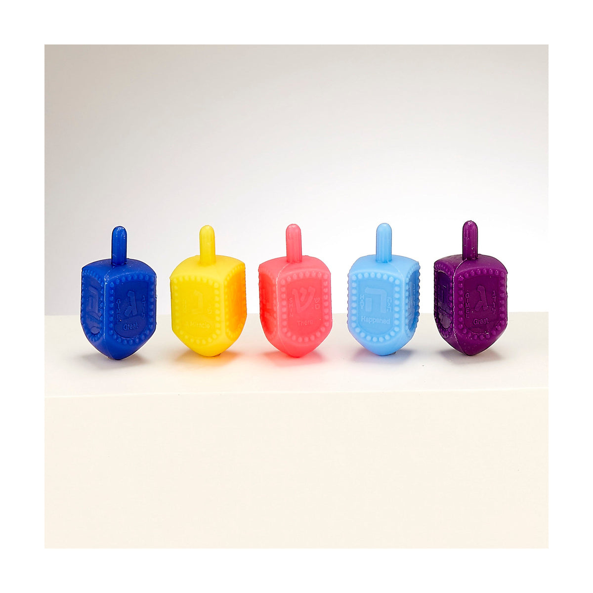 Medium Plastic Chanukah Dreidels, Assorted Colours