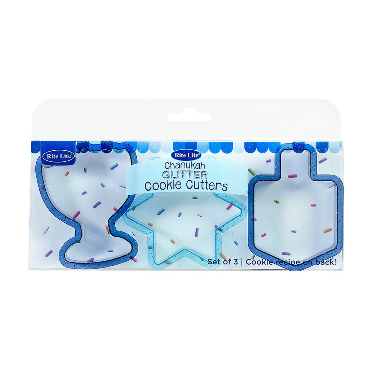 3-Pc Plastic Hanukkah Cookie Cutters