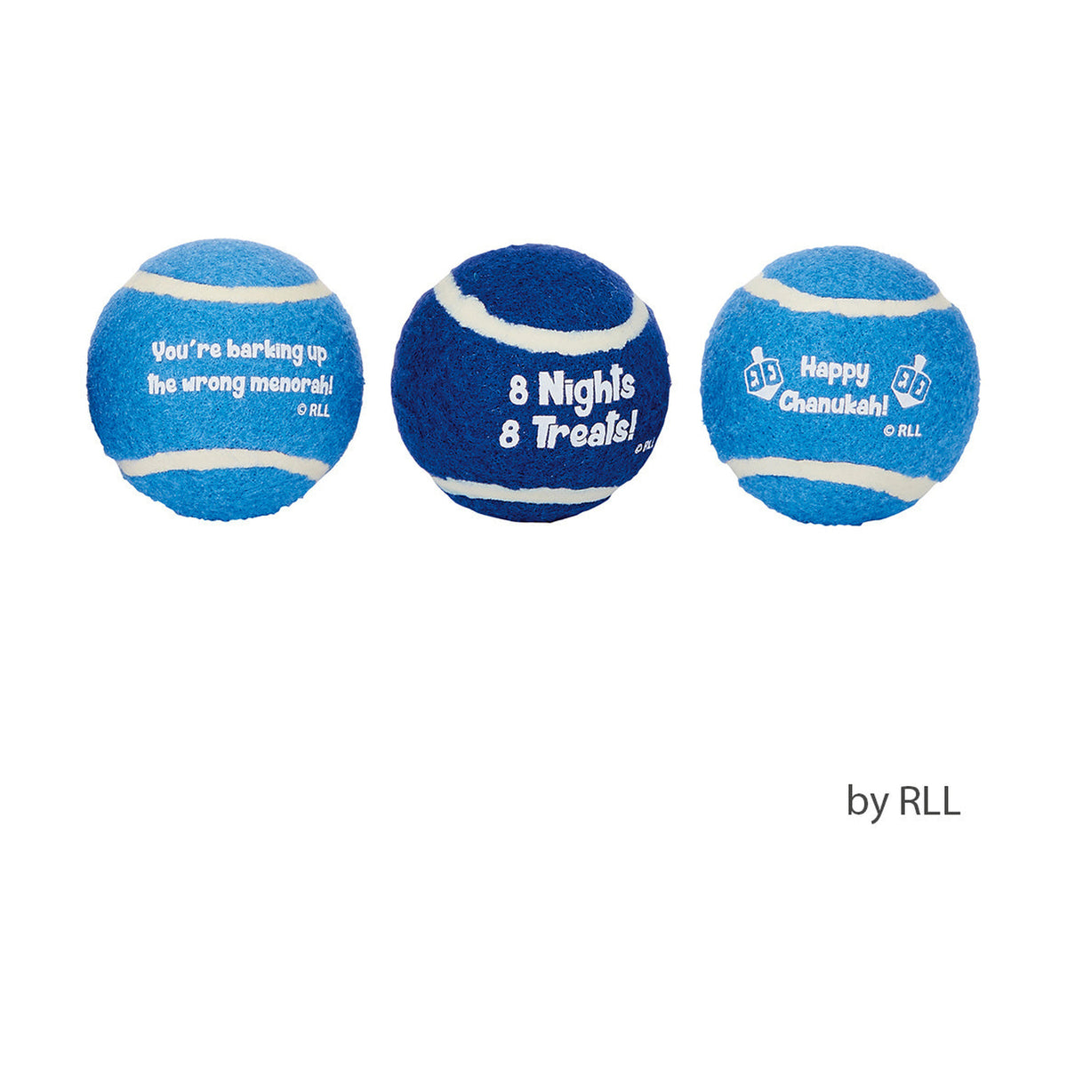 Chanukah Dog Toy, Tennis Balls, Set of 3