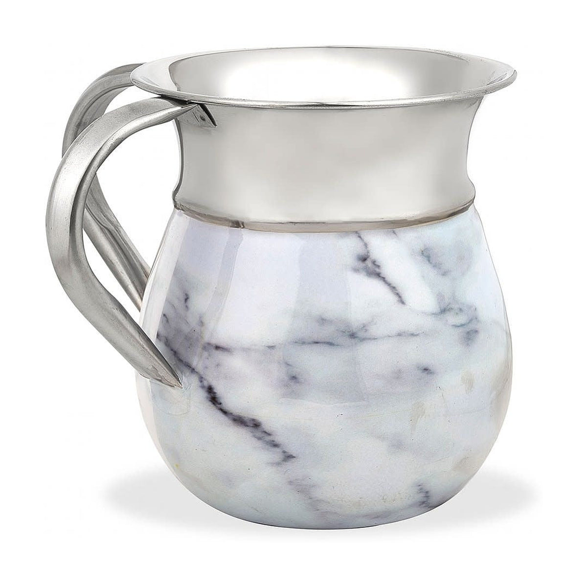 Aluminum Washing Cup with Marble White Carrara Decor