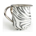 Stainless Steel Washing Cup with Silver Enamel Décor