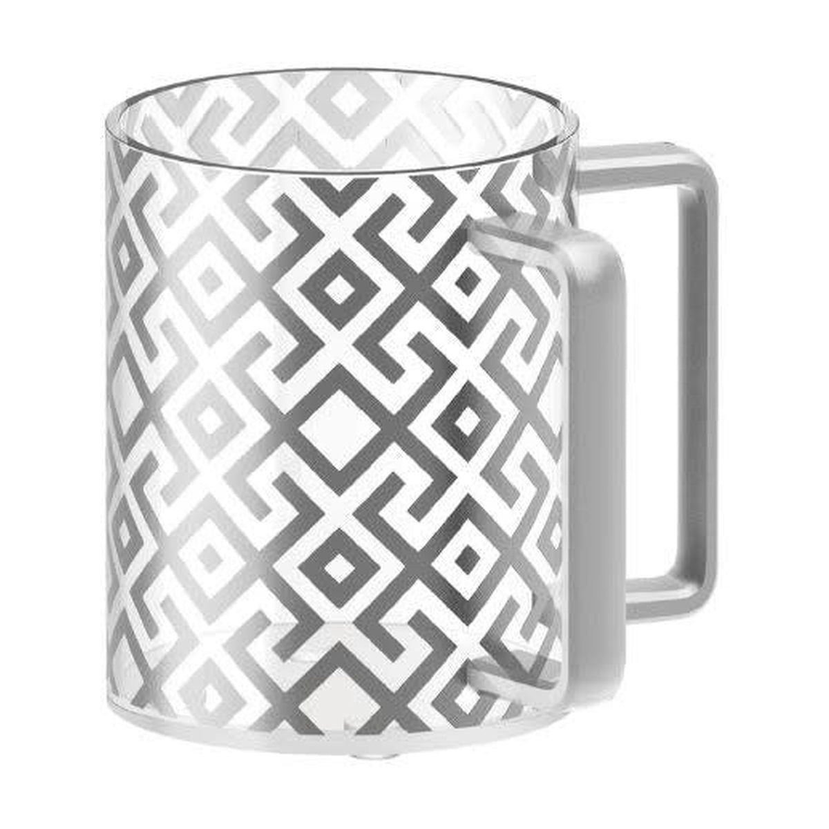 Acrylic Washing Cup, Silver Design
