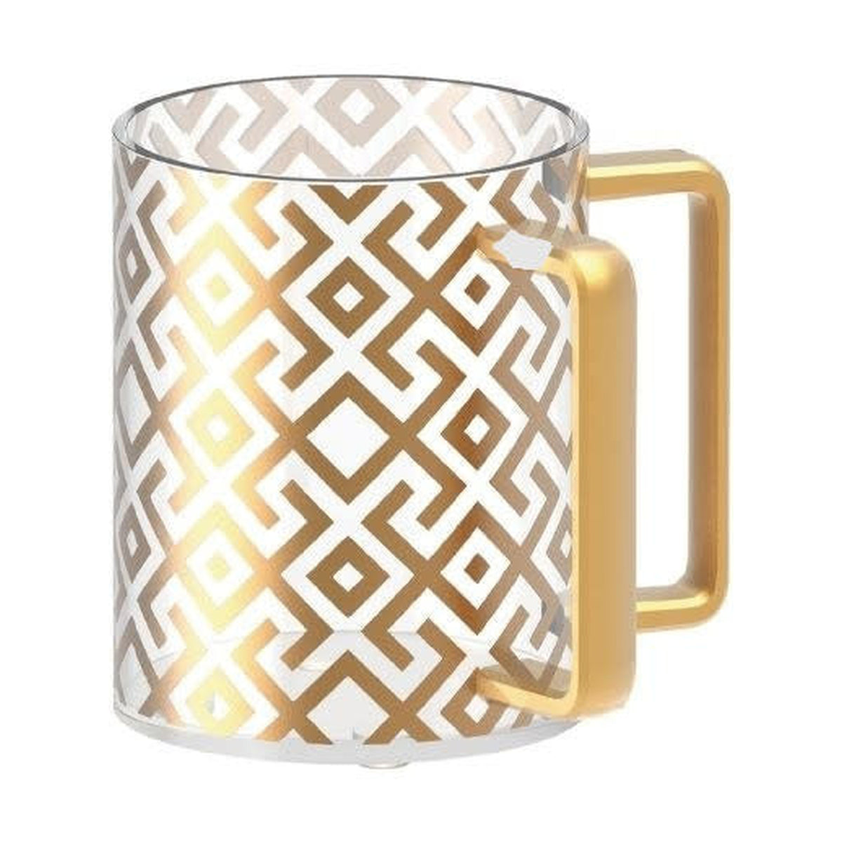 Acrylic Washing Cup, Gold Design