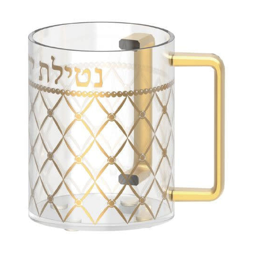 Acrylic Washing Cup, Gold Design