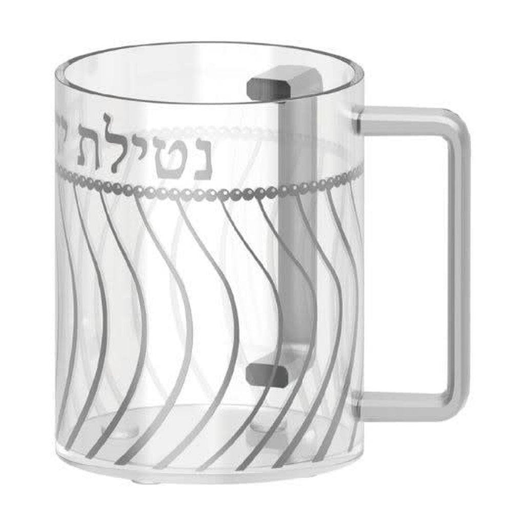 Acrylic Washing Cup, Silver Design