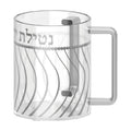 Acrylic Washing Cup, Silver Design