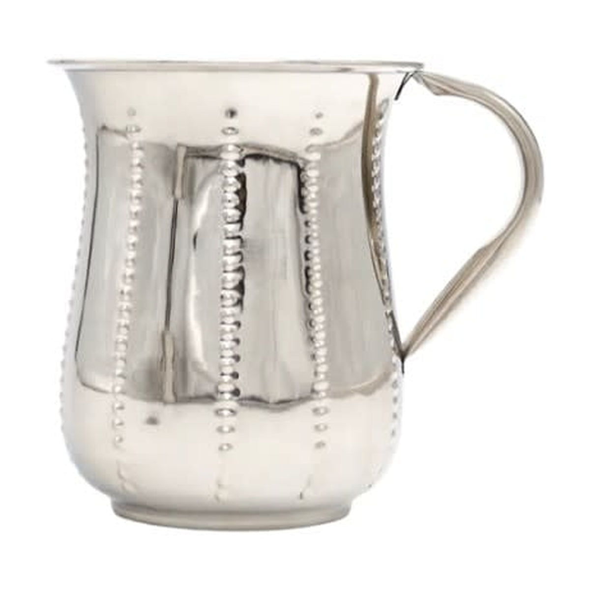 Washing Cup, Silver with Dotted Line Design