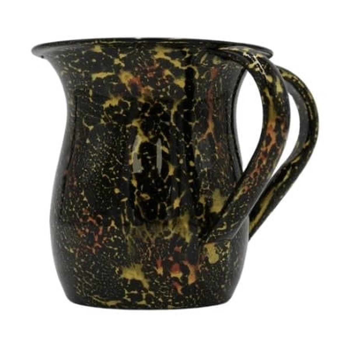 Washing Cup, Black and Gold Marble Design