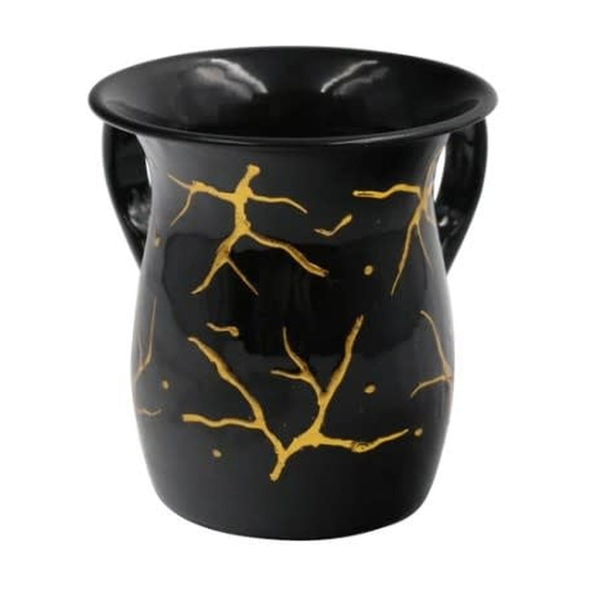 Washing Cup, Stainless Steel, Black with Gold Veins